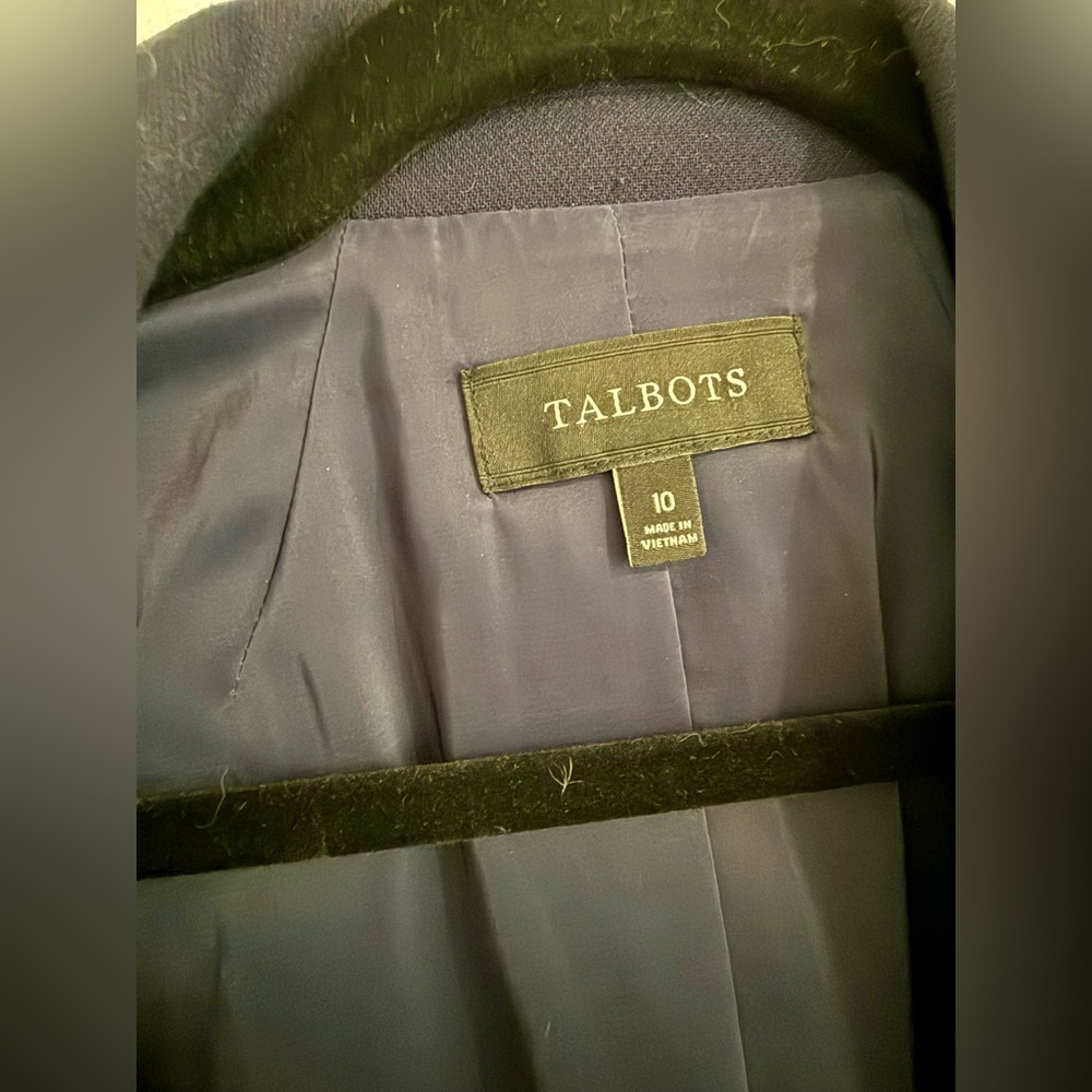Talbots Navy Two-Button, Tailored Blazer - Picture 4 of 8